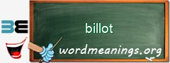 WordMeaning blackboard for billot